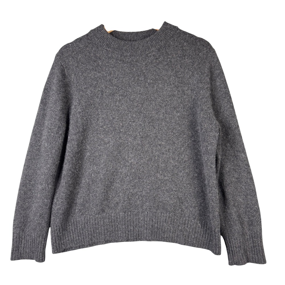 Quince Mongolian Cashmere Crewneck Sweater Heather Charcoal Grey XS Cashmere